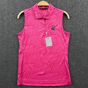 Levelwear Polo‎ Shirt Womens Small Pink Laurel Valley Golf Club UPF Jazz Top NWT